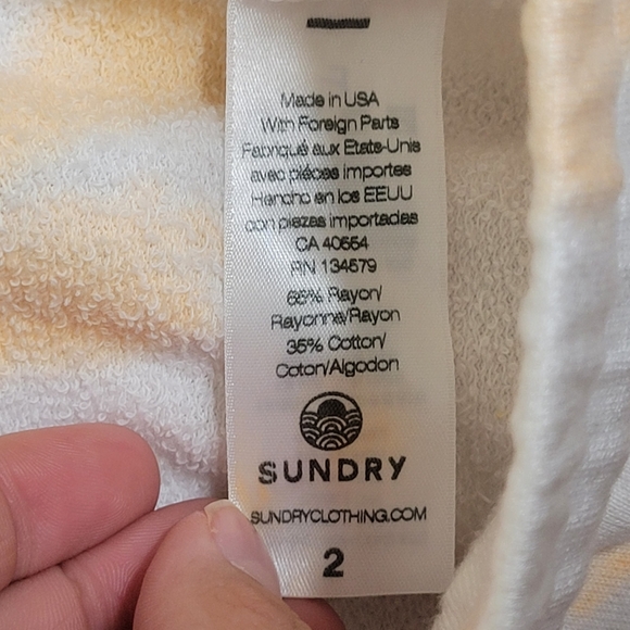 Sundry Pop of Peach Tie Dye Lounge Sweat Shorts Brand Sz 2 (US Sz MEDIUM 8-10) - Picture 10 of 11